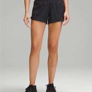 Hotty Hot 4’ Black Lululemon shorts